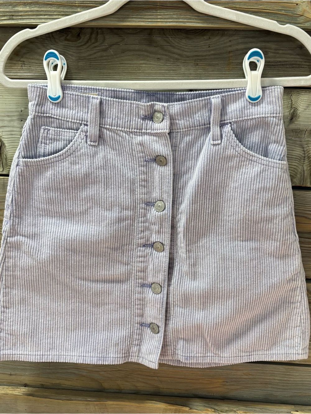 Levi’s Lavender Corduroy Button Front Mini Skirt